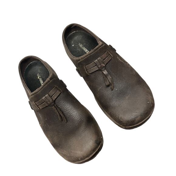 Merrell Shoes - MERRELL Encore Bracken Brown Leather Braided Slide Q2 Slip On Shoe 6.5 Mules GUC